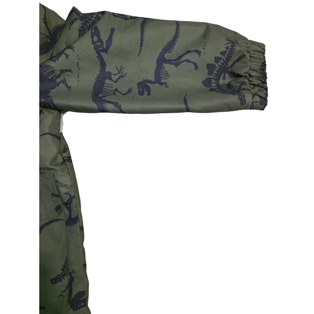 Boys Small Windbreaker Jacket, Back To School Carter's Dinosaur Olive Green